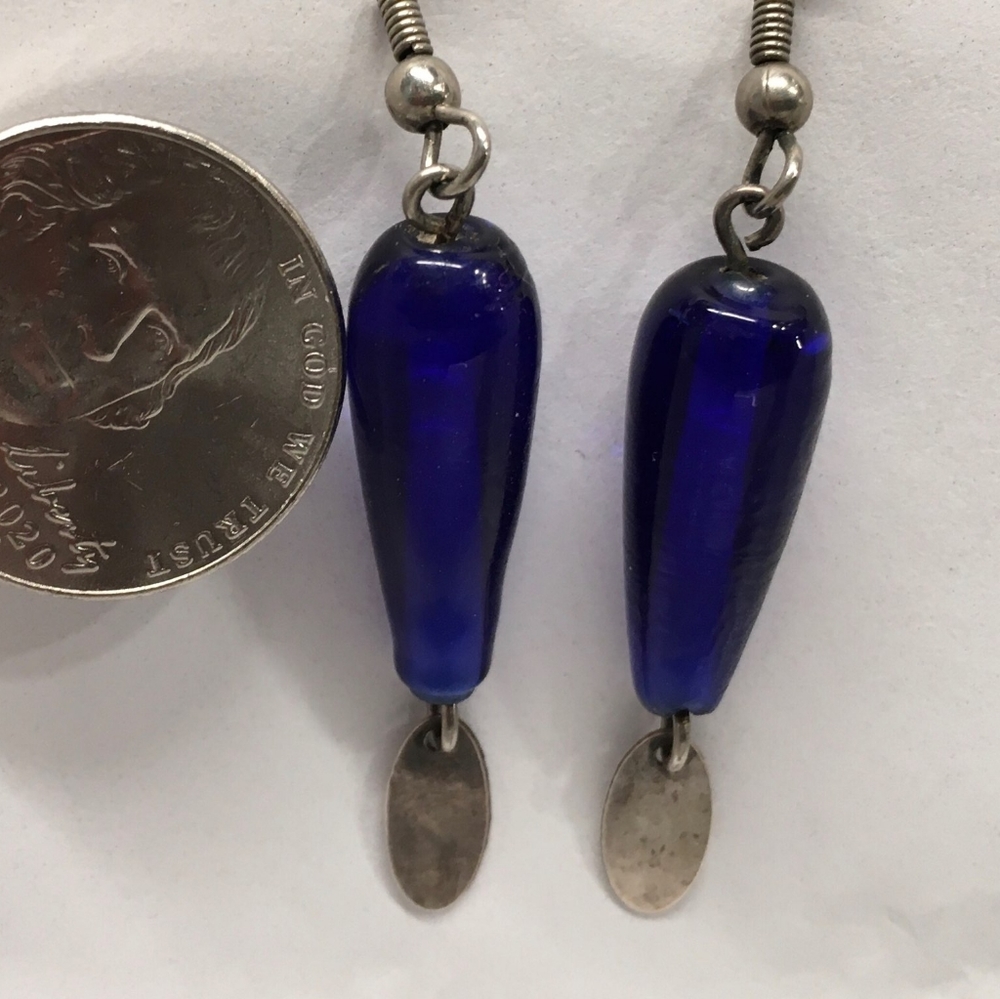 💥Cobalt blue with sterling silver earrings. - Picture 2 of 2